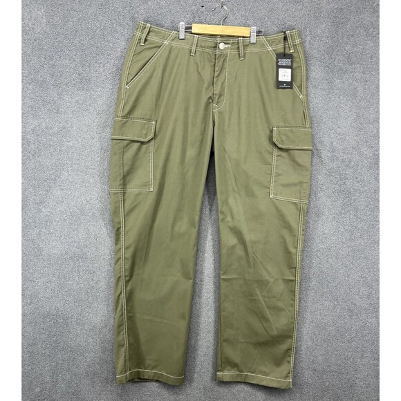 True Religion Jeans Cargo pants Men's Size 38 Kalamata Green $159 Flap - Picture 1 of 16